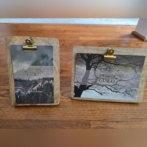 Set Of 2 Design Guild Rustic Clip Frames - Natural Wood